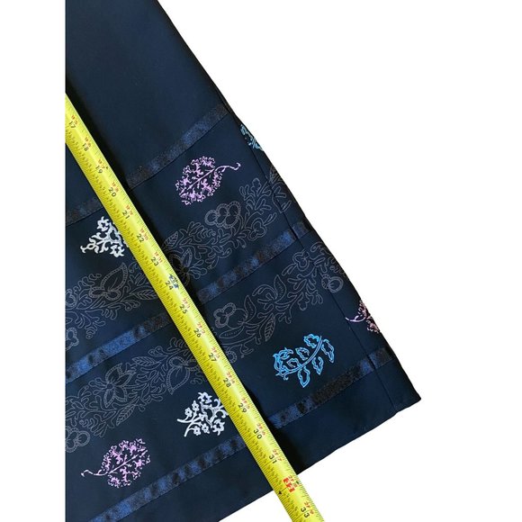 Sag Harbor VTG Y2K Womens Skirt 4P Black Midi Floral Satin Hem Cottage Fairy - Picture 10 of 10